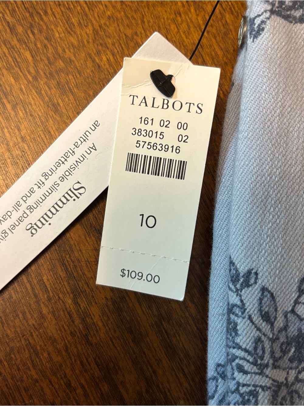 Talbot blue floral slim ankle jeans, size 10 NWT - Picture 2 of 4